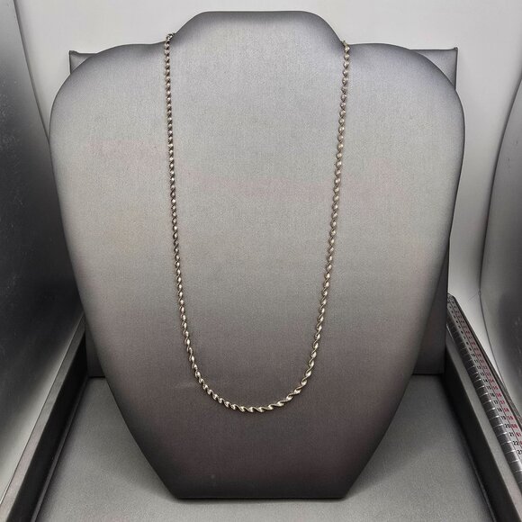 VTG HAN Sterling Silver Twisted Chain Necklace 18" 925 Italy Designer 2mm - Picture 2 of 9